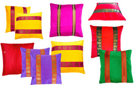 Single Home Bed Sofa Throw Pillow Cushion Cover Zari Brocade Pretty Acce... - €12,66 EUR