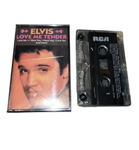 Vintage Sealed Elvis Presley Love Me Tender Cassette Tape + His Hand In Mine LOT - $6.92