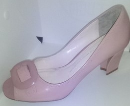 Franco Sarto 7.5 M Mauve Pink Buckle Front Heels - £27.13 GBP