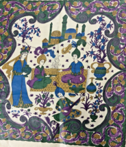 Asian Oriental Fabric Panels Set Lot 8 Uncut Pieces Purple Green Blue Squares - £44.58 GBP