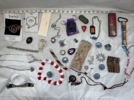 Junk Drawer Lot Misc Old Jewelry Stuff Lot For Crafts Or Resell Repair Etc - £29.97 GBP