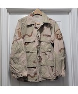 VTG US Military Air Force Desert Camo Field Jacket w/ 3 Patches Mens M /... - £30.50 GBP