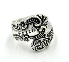 FAITH Adjustable Stretch Spoon Ring White Gold - £12.13 GBP