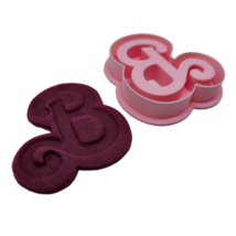 NEW Barbie &quot;B&quot; Doll Logo Fondant Cookie Cutter Embosser Stamp 2-Pc. Set - £4.64 GBP