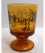 Florida Amber Color 1 oz Shot Glass Mini Mug Toothpick Holder Pedestal S... - £7.97 GBP