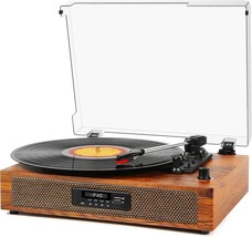 Vintage Record Player Bluetooth 3 Speed Vinyl Record Player With Built-In - £49.67 GBP