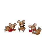 Vintage HomCo HOME INTERIORS Christmas Ice Skating Mice Set of 3 #5113 - €13,74 EUR