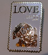 USPS Love Series (Love Birds) 22c US Stamp Collectible Puppy Enamel Pin ... - £10.42 GBP