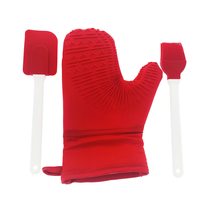 SMART HOME Silicone Oven Mitt with Bonus Spatula and Brush Heat Resistan... - $12.86