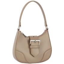 New Stone Color Fashion Buckle Curve Handle Shoulder Bag - £47.21 GBP