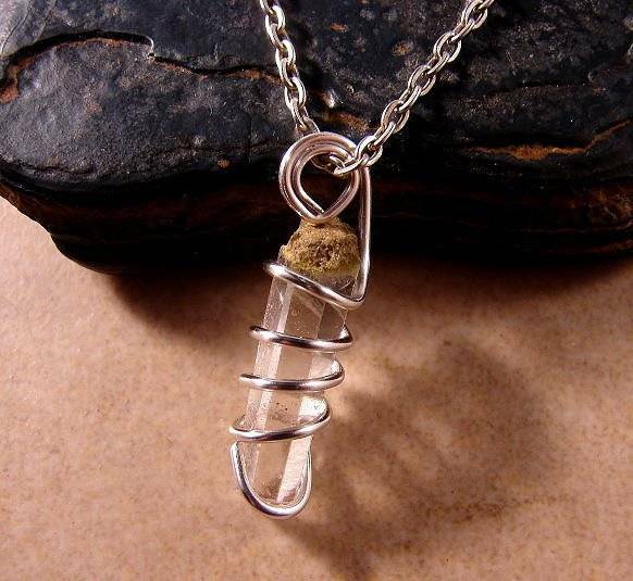 DELPHI ORACLE QUARTZ PENDANT SILVER COPPER MAGIC INCREASE SPIRITUALITY L... - $44.00