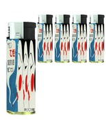 Vintage Illustration Novelty Lighters Set of 5 Electronic Refillable Butane - $15.79