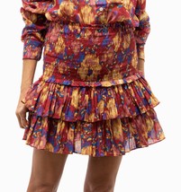 Isabel Marant Etoile Womens Naomi Smocked Floral Print Cotton Short Skirt M 38 - £94.77 GBP