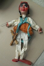 Vintage 1960s Composition Cloth Mexican Girl Marionette Doll 15&quot; Tall - £43.47 GBP