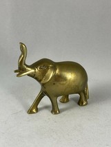 Vintage Midcentury Modern MCM Brass Elephant Figurine Sculpture Statue 2.5&quot; - £12.64 GBP
