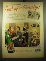 1950 7up Soda Ad - In tune with family fun! Fresh up with Seven-Up - £14.49 GBP