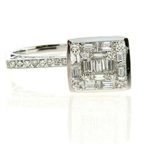 Natural 0.53ct Diamond Engagement Ring Invisible Set 18K White Gold G VS1 Square - £2,241.71 GBP