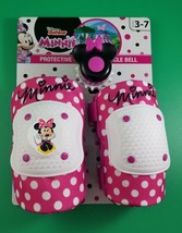 Minnie Mouse Disney Jr Protective Knee &amp; Elbow pads, Bicycle bell , Ages 3-7 - £7.83 GBP