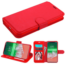For Samsung S9 Plus Leather Flip Wallet Phone Holder Protective Case Cover RED - £4.60 GBP