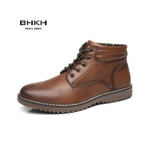 Keep Warm Comfy Leather Ankle Boots Brand New Winter Men Boots Fashion Lace Up S - £55.44 GBP