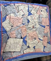 Vintage Brooke Cadwallader Post Cards Women’s Square Silk Scarf 33” - $74.24