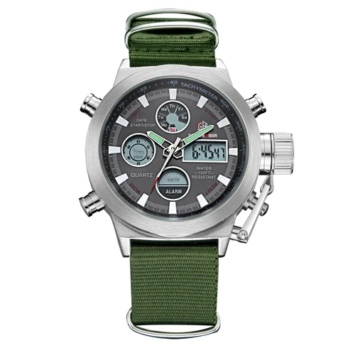 HOUR Top   Outdoor  Watch Men Army Canvas  Auto Date Display Wristwatch  Masculi - £99.89 GBP