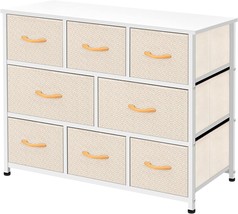 Azl1 Life Concept Extra Wide Organizer 8 Drawer Dresser Storage Chest, Ivory. - £108.84 GBP