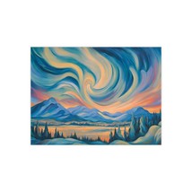 Northern Lights Ceramic Tile Backsplash Wall Art 6x8 Inches Aurora Borealis - $561.45 MXN