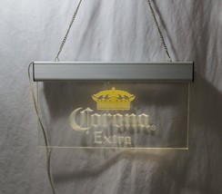 Vtg Corona Extra  Etched Acrylic LED lighted hanging sign Mancave Bar 15x8.75 in - £23.72 GBP