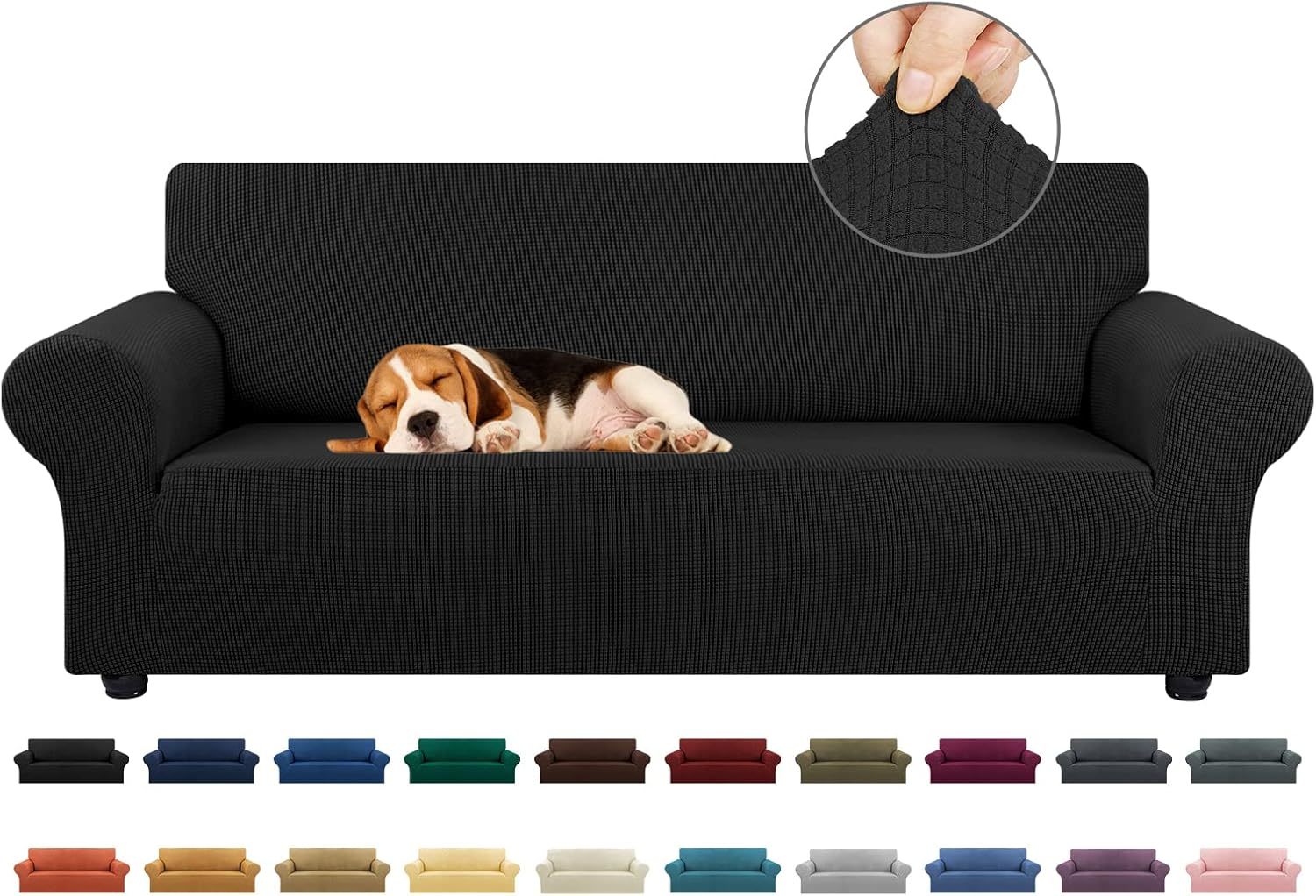Kekuou Stretch Sofa Cover Slipcover ，Couch Covers For 3 Cushion, Large,B... - $33.99