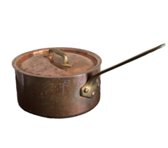 Williams Sonoma Copper Cookware Saucepan Pot with Lid Made in France - £157.11 GBP