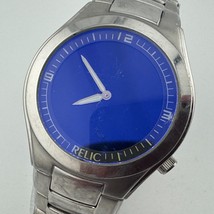 Relic Quartz Watch ZR55216 Men 30m Silver Blue Steel Analog ~For Parts R... - $21.84