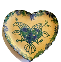 Plate Pottery Heart Milford Ohio Cathy Gatch Dated 2000 Signed Dated Stu... - $38.20