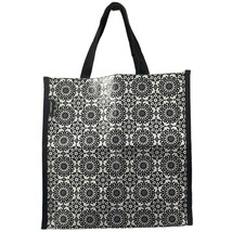 Longaberger Tote Bag Black White Flower Design Monocharomatic Women Shou... - $269.64 MXN