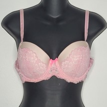 Victorias Secret Dream Angels Demi Pink Lace Bra Womens 36C Padded Lined... - £15.72 GBP