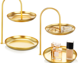 Necklace Holder Jewelry Stand Display Stand, 2 Pcs 2 Tier Gold Tabletop ... - $27.91