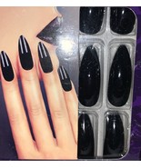 2X Fright Night Press On Nails CLAWS Long 24 Pre-Glued Nails Black Hallo... - $20.74 CAD