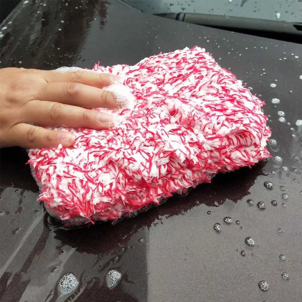 Super Brush Microfiber Non-Slip Soft Sponge Cloth Towel for Easy Car Wheel Cle - £12.48 GBP