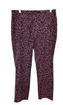 Counterparts Purple Paisley Ankle Pants  Stretch Modern Flat Elastic Waist 14 - £13.21 GBP