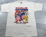 Vintage Womens World Cup Champions T Shirt Mens Medium White Soccer 1999 LA - £36.84 GBP