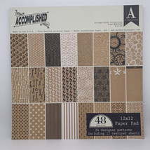 ACCOMPLISHED Scrapbook Pages 48 Sheets 12x12&quot; 24 Designer Patterns 12 Textured - £20.13 GBP