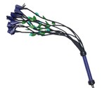 9" Handle, 22" Tails Genuine Leather Handmade Braided Flogger, Purple Rose - $28.97