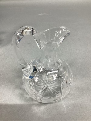 Set Of 2 Cut Glass Crystal Cruets Oil & Vinegar  W/ Stoppers Item image 12