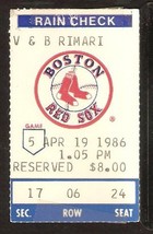 Chicago White Sox Boston Red Sox 1986 Ticket Wade Boggs Jim Rice Oil Can Boyd - £2.36 GBP
