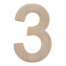 Unfinished Wooden Arial Font Number 3 (Three) 6.25 Inches - £16.81 GBP