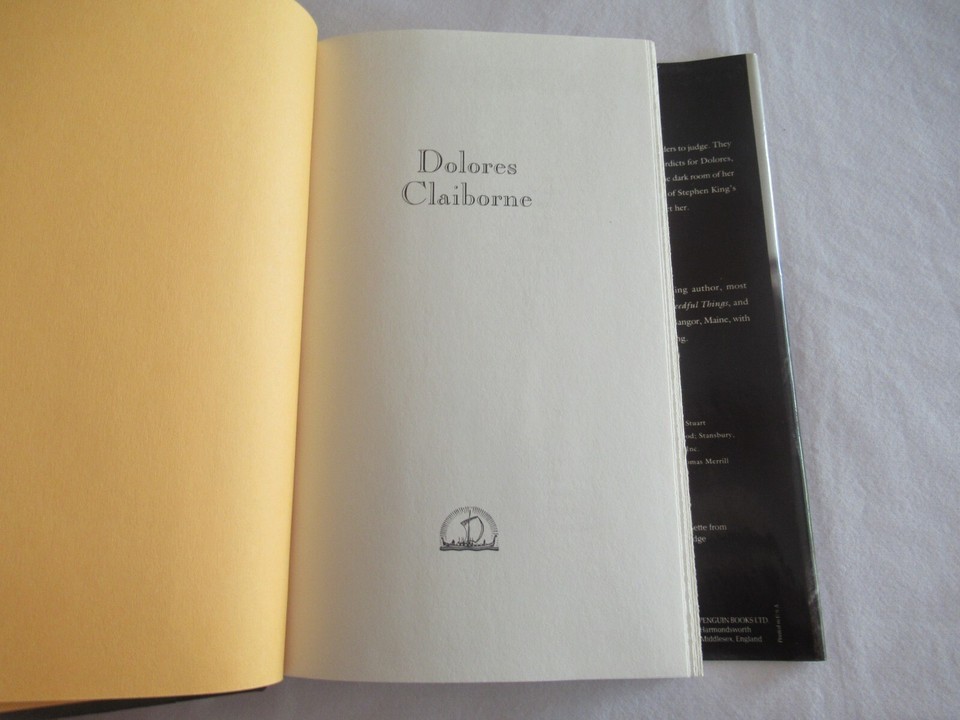 Dolores Claiborne STEPHEN KING Viking First Edition $23.50 HC Hardcover DJ Book Item image 8