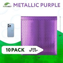 Purple METALLIC Poly Bubble Mailers 15&quot; x 17 / 10 Mailing Padded Envelopes - £24.17 GBP