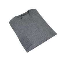 Men PRINCELY Italian Wool Blend Crew Pullover Slim 84001-30 Basti Mid Gray 114 image 2