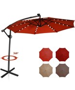 10 ft 360?° Rotation Solar Powered LED Patio Offset Umbrella without Wei... - $221.97 CAD