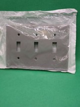 3-Gang Light gray three Toggle  Midsize Wall Plate - £2.32 GBP